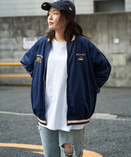 NO NEED（ノーニード）の「ベロアスカジャン（ブルゾン・メンズ・ブラック/ネイビー・M/L）」の5枚目の写真