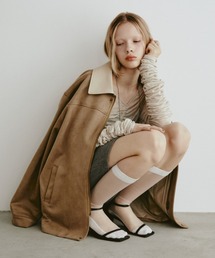 Aunt Marie's（アントマリーズ）の「レザーカラーフェイクスウェードオーバージャケット（ステンカラーコート）」