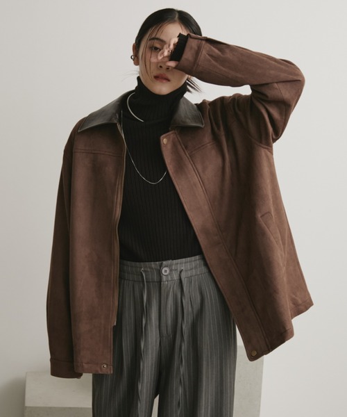 マリノス 支給品ジャケット オマケ付き レザーカラーフェイクスウェードオーバージャケット（ステンカラー