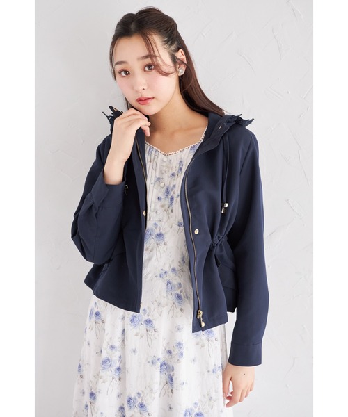 tocco closet(トッコ クローゼット)の「バックフリル付きフードレースドロストペプラムマウンテンパーカー(パーカー・レディース・ネイビー/グレイッシュベージュ/ピンクベージュ・M)」の15枚目の写真