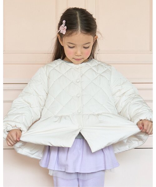 Lycee mine(리세마인)의 「진주 퀼팅 페플럼 블루존(블루존)」｜아이보리