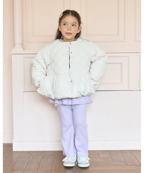 Lycee mine（リセマイン）の「パール付きキルティングペプラムブルゾン【子供服】【キッズ】【女の子】（ブルゾン・キッズ・ピンク/ブラック/ブルーグレー/アイボリー・100cm/110cm/120cm/130cm/140cm/150cm）」の16枚目の写真