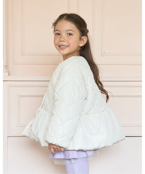 パール付きキルティングペプラムブルゾン（ブルゾン）｜Lycee mine