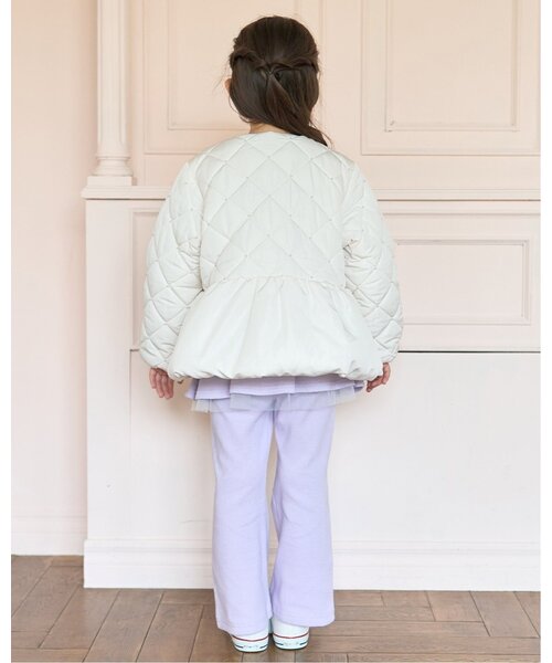 Lycee mine（リセマイン）の「パール付きキルティングペプラムブルゾン【子供服】【キッズ】【女の子】（ブルゾン・キッズ・ピンク/ブラック/ブルーグレー/アイボリー・100cm/110cm/120cm/130cm/140cm/150cm）」の14枚目の写真
