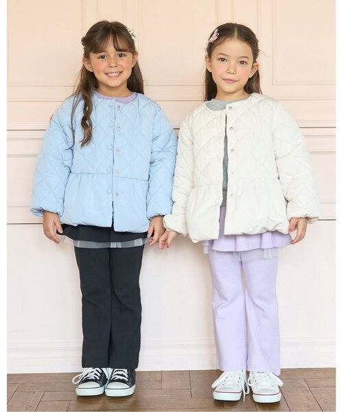 Lycee mine（リセマイン）の「パール付きキルティングペプラムブルゾン【子供服】【キッズ】【女の子】（ブルゾン・キッズ・ピンク/ブラック/ブルーグレー/アイボリー・100cm/110cm/120cm/130cm/140cm/150cm）」の6枚目の写真