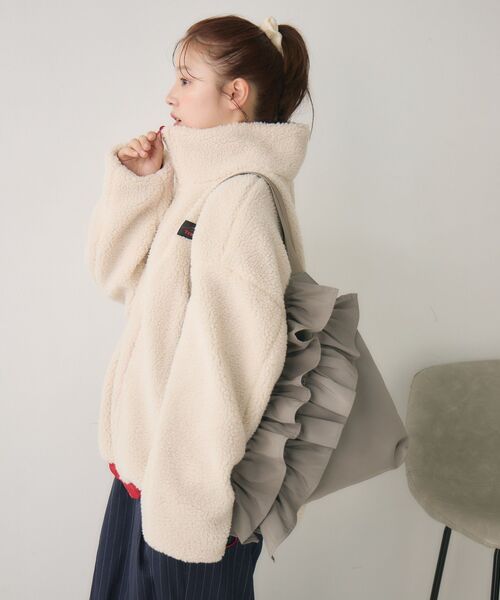 RETRO GIRL（レトロガール）の「フリルVカットトート（ショルダーバッグ・レディース・オフホワイト/ブラック/ライトグレー・ONE SIZE）」の10枚目の写真