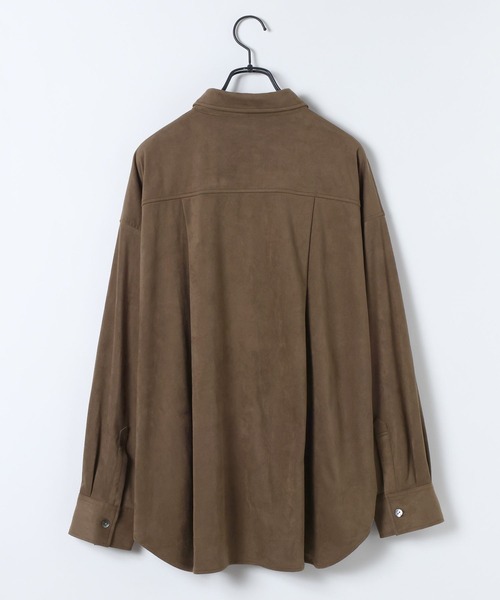 JEANASIS（ジーナシス）の「ソフトスエードシャツジャケット/602703（シャツ/ブラウス・レディース・ダークブラウン/ブラウン/ベージュ・FREE）」の7枚目の写真