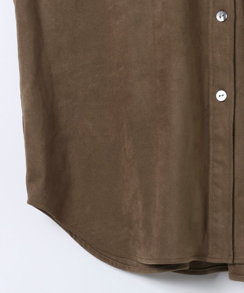 JEANASIS（ジーナシス）の「ソフトスエードシャツジャケット/602703（シャツ/ブラウス・レディース・ダークブラウン/ブラウン/ベージュ・FREE）」の11枚目の写真