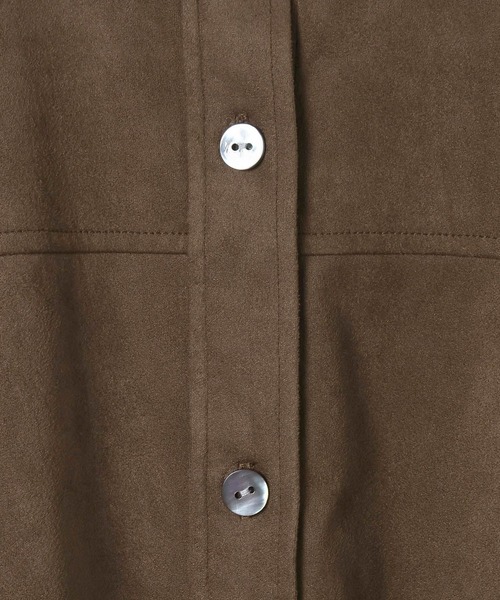 JEANASIS（ジーナシス）の「ソフトスエードシャツジャケット/602703（シャツ/ブラウス・レディース・ダークブラウン/ブラウン/ベージュ・FREE）」の10枚目の写真