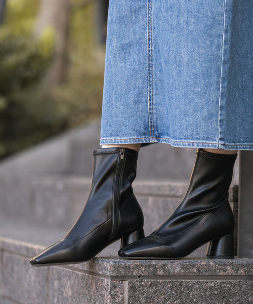 LE VERNIS（ル・ベルニ）の「LE VERNIS/ルベルニ Panel strech boots（ブーツ・レディース・ブラウン/ブラック・24cm/24.5cm/23.5cm/23cm）」の10枚目の写真