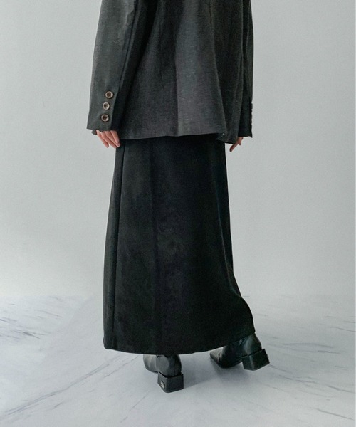 セール】【on:nue】スウェードAラインロングスカート /2025 AW