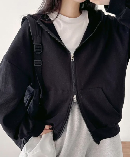 ViViD　パーカー　黒　XL　完売 VIVID LADY（ビビッドレディー）の「オーバーサイズダブルジップ