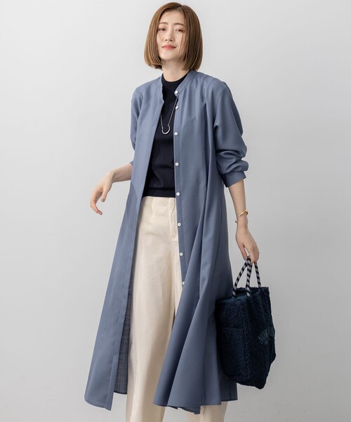 23区 S(ニジュウサンクチイサイサイズ)の「【洗える】TWビエラ シャツワンピース(シャツワンピース・レディース・ダルブルー系・32)」の1枚目の写真