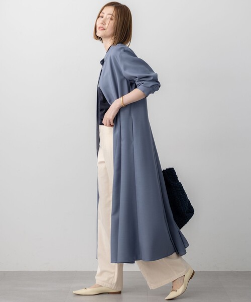 23区 S(ニジュウサンクチイサイサイズ)の「【洗える】TWビエラ シャツワンピース(シャツワンピース・レディース・ダルブルー系・32)」の5枚目の写真