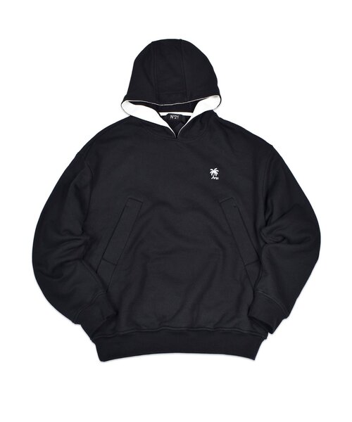 Import & Select(インポートアンドセレクト)の「【N゜21】 numero ventuno PULL HOODIE ヌメロ ヴェントゥーノ ワンポイント刺繍パーカー フーディー(パーカー・メンズ・トップグレー/ブラック・2/3)」の2枚目の写真