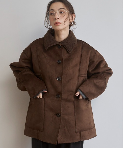 vintage ムートンウールコート セール】 【InRed12月号掲載】フェイクムートンコート （その他