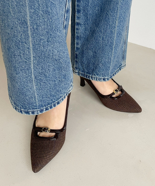 LETALON 6.5cmポインテッドフロントベルトパンプス 6.5cmポインテッドフロントベルトパンプス（パンプス）｜LE TALON