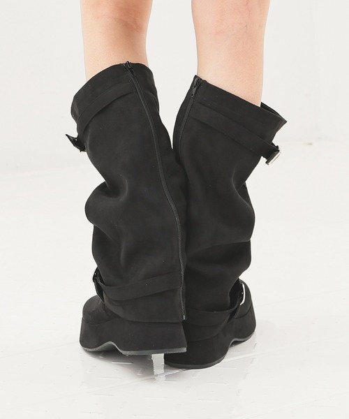 Honeys（ハニーズ）の「２ｗａｙカバーブーツ（ブーツ・レディース・ブラック/ダークブラウン・S/M/LL/L）」の13枚目の写真