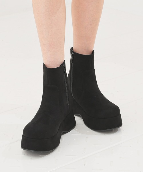 Honeys（ハニーズ）の「２ｗａｙカバーブーツ（ブーツ・レディース・ブラック/ダークブラウン・S/M/LL/L）」の16枚目の写真