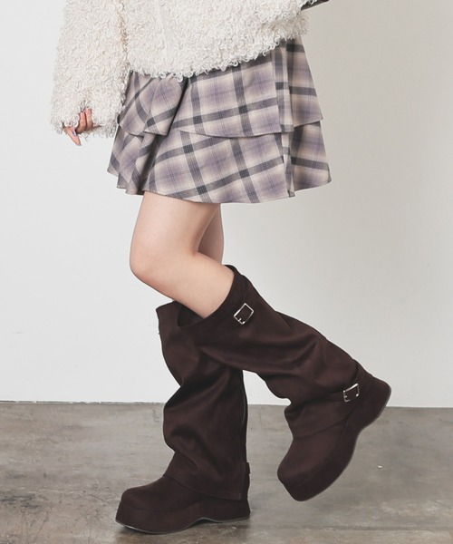 Honeys（ハニーズ）の「２ｗａｙカバーブーツ（ブーツ・レディース・ブラック/ダークブラウン・S/M/LL/L）」の20枚目の写真