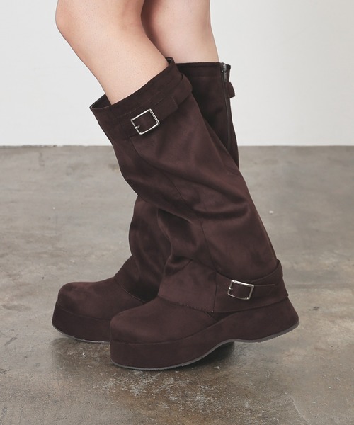 Honeys（ハニーズ）の「２ｗａｙカバーブーツ（ブーツ・レディース・ブラック/ダークブラウン・S/M/LL/L）」の22枚目の写真