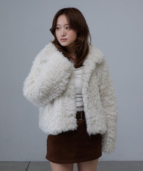 【ほぼ未使用】mline プードルコート セール】[mline]プードルコート（その他アウター）｜mline