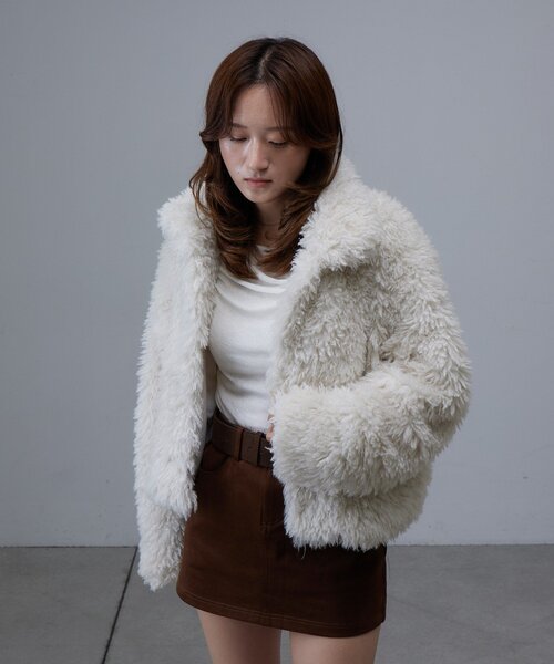 mline プードルコート　アイボリー mline]プードルコート（その他アウター）｜mline（エムライン