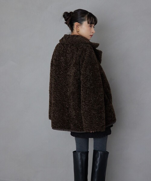 リバーシブル✨エムズグレイシー♡フェイクムートンコート　ブラック　ファーコート フェイクムートンコート | msgracy