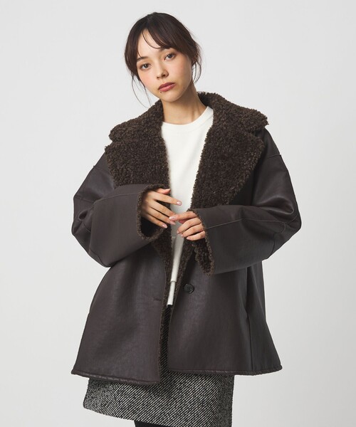 エトレ　リバーシブルフェイクムートンコート　Sサイズ ETRE TOKYO（エトレトウキョウ）の「フェイクムートンリバーシブル