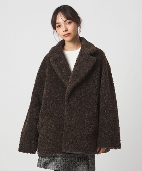 セール】＜EMMEL REFINES＞EM リバーシブル フェイクムートン コート