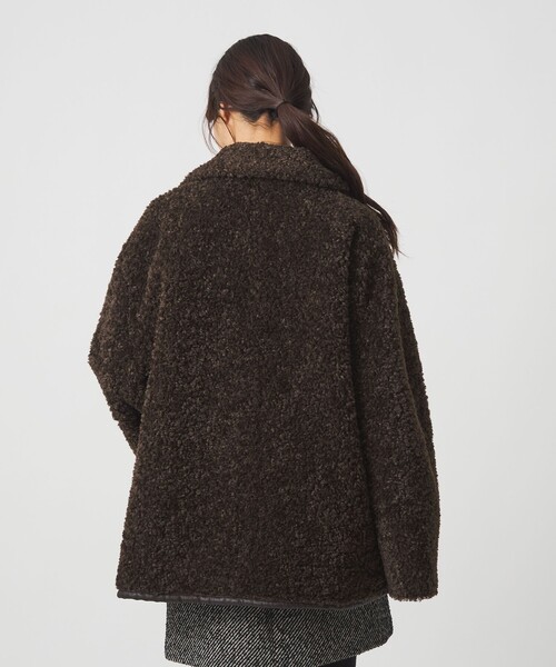 EMMEL REFINES（エメルリファインズ）の「＜EMMEL REFINES＞EM リバーシブル フェイクムートン コート（ピーコート・レディース・ダークブラウン/ベージュ・M/S）」の15枚目の写真