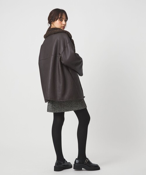 EMMEL REFINES（エメルリファインズ）の「＜EMMEL REFINES＞EM リバーシブル フェイクムートン コート（ピーコート・レディース・ダークブラウン/ベージュ・M/S）」の19枚目の写真