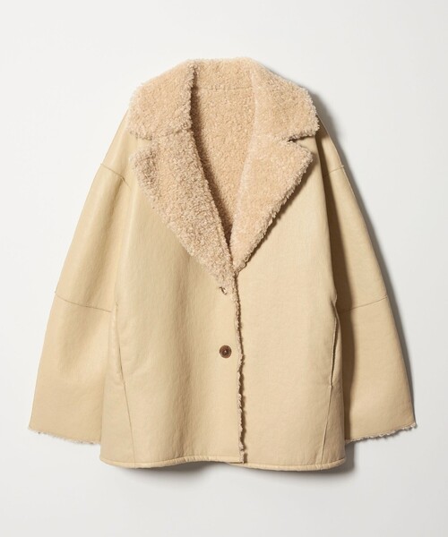 EMMEL REFINES（エメルリファインズ）の「＜EMMEL REFINES＞EM リバーシブル フェイクムートン コート（ピーコート・レディース・ダークブラウン/ベージュ・M/S）」の21枚目の写真