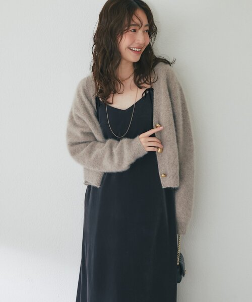 La boutique BonBon（ラブティックボンボン）の「【今すぐお届け！・ふわふわ】ヘアリーヤーンメタルボタンカーディガン（カーディガン/ボレロ・レディース・オフホワイト/モカ/ミント/ピンク・FREE）」の21枚目の写真