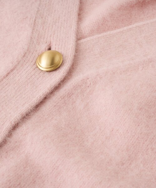 La boutique BonBon（ラブティックボンボン）の「【今すぐお届け！・ふわふわ】ヘアリーヤーンメタルボタンカーディガン（カーディガン/ボレロ・レディース・オフホワイト/モカ/ミント/ピンク・FREE）」の6枚目の写真