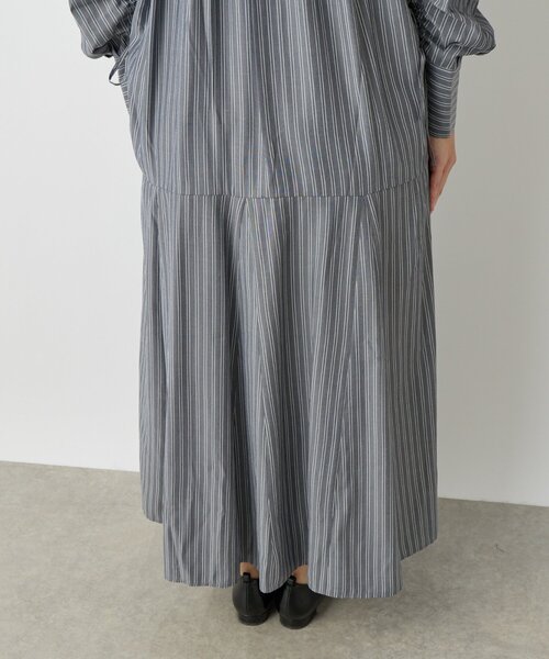 un dix cors(アンディコール)の「《主役級アイテム◎》ストライプマーメイドシャツワンピース(シャツワンピース・レディース・ブルー/ブラック・FREE)」の15枚目の写真