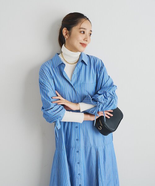 un dix cors(アンディコール)の「《主役級アイテム◎》ストライプマーメイドシャツワンピース(シャツワンピース・レディース・ブルー/ブラック・FREE)」の16枚目の写真
