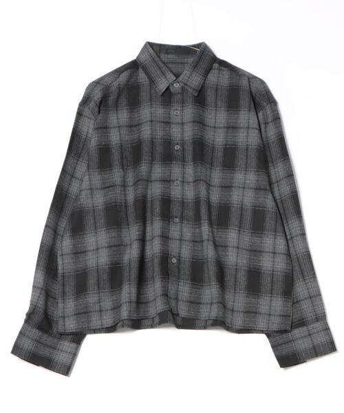 a.p.o.v.（エーピーオービー）の「a.p.o.v. クロップド丈チェックネルシャツ（シャツ/ブラウス・メンズ・ブルー/ブラック・ONESIZE）」の5枚目の写真