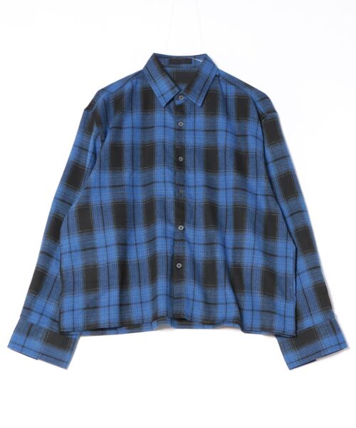 a.p.o.v.（エーピーオービー）の「a.p.o.v. クロップド丈チェックネルシャツ（シャツ/ブラウス・メンズ・ブルー/ブラック・ONESIZE）」の7枚目の写真