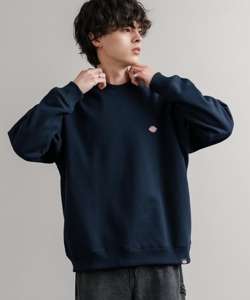 Dickies(ディッキーズ)の「Dickies 裏起毛ワンポイントロゴワッペンクルーネック長袖スウェットトレーナー(スウェット・メンズ・ネイビー/オートミール/ブラック/ブラウン・LL/L/M)」の4枚目の写真
