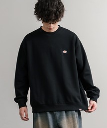 Dickies 裏起毛ワンポイントロゴワッペンクルーネック長袖スウェットトレーナー