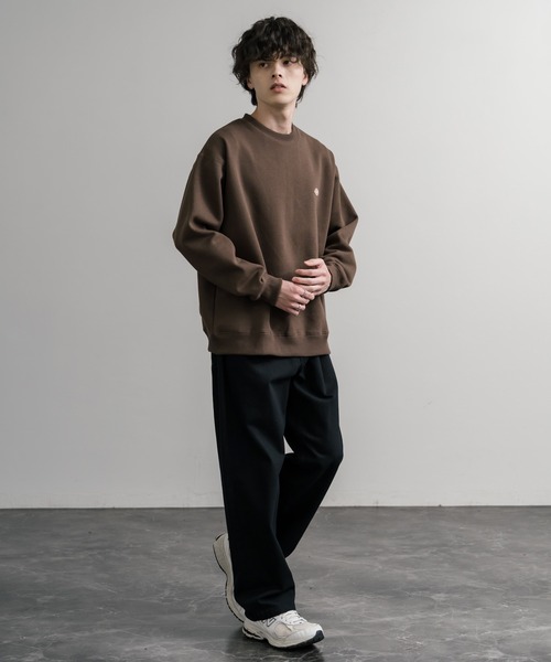 Dickies(ディッキーズ)の「Dickies 裏起毛ワンポイントロゴワッペンクルーネック長袖スウェットトレーナー(スウェット・メンズ・ネイビー/オートミール/ブラック/ブラウン・LL/L/M)」の13枚目の写真