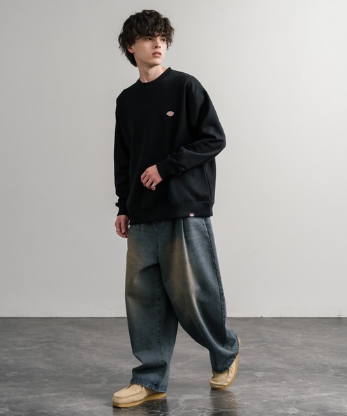 Dickies(ディッキーズ)の「Dickies 裏起毛ワンポイントロゴワッペンクルーネック長袖スウェットトレーナー(スウェット・メンズ・ネイビー/オートミール/ブラック/ブラウン・LL/L/M)」の8枚目の写真