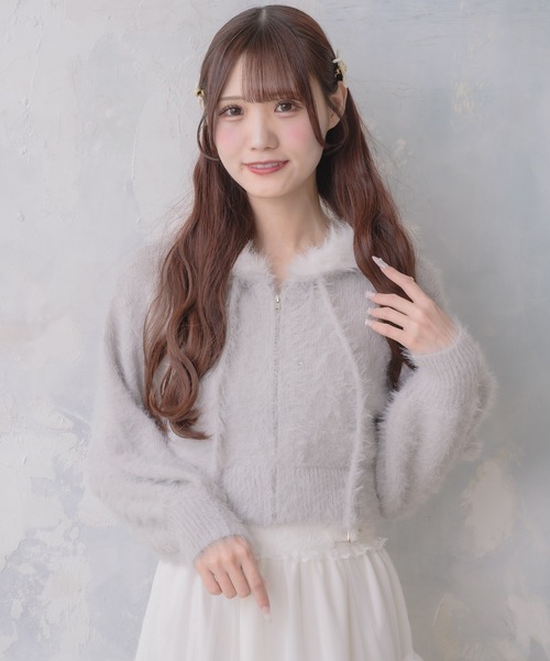 ラメシャギーニットパーカー（ニット/セーター）｜couture BY ROJITA