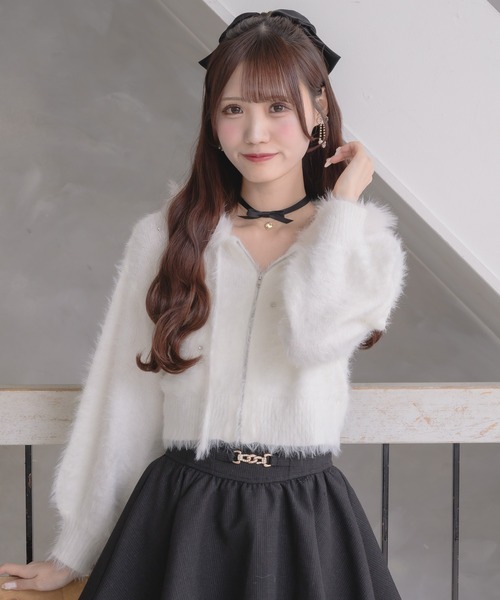 セール】ラメシャギーニットパーカー（ニット/セーター）｜couture BY