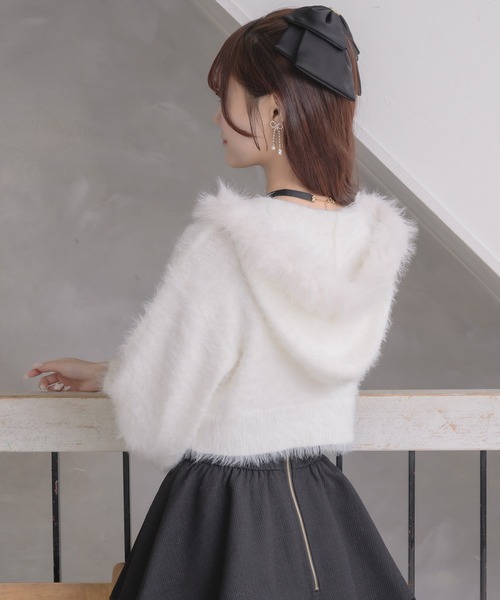 モラビト　ラメ　ニット　パーカー セール】ラメシャギーニットパーカー（ニット/セーター）｜couture BY