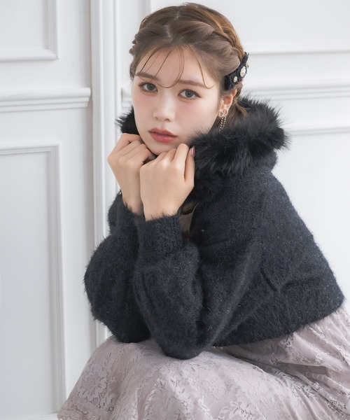 セール】ラメシャギーニットパーカー（ニット/セーター）｜couture BY