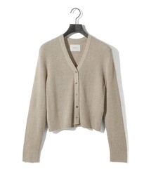 MIDIUMISOLID for Ladies Vネックリブカーディガン