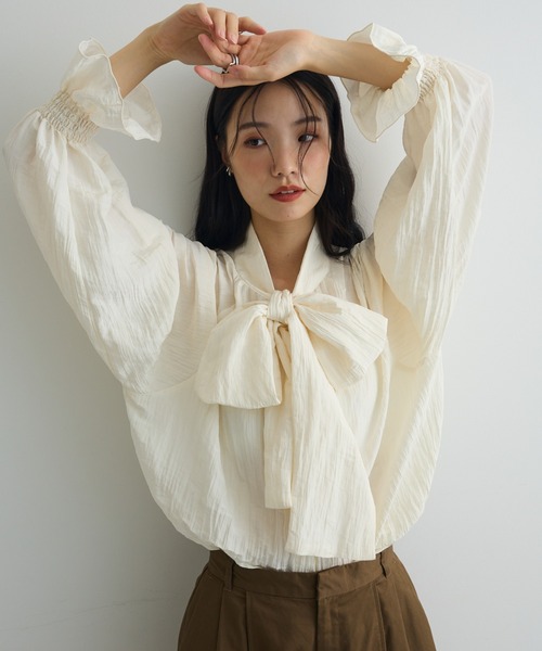 セール】ボウタイリボンブラウス（シャツ/ブラウス）｜AnriettMusee