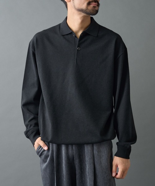 COLONY 2139(コロニートゥーワンスリーナイン)の「TW/ポリエステルウールニットポロ(ニット/セーター・メンズ・チャコールグレー/ブラック・MEDIUM/LARGE)」の14枚目の写真